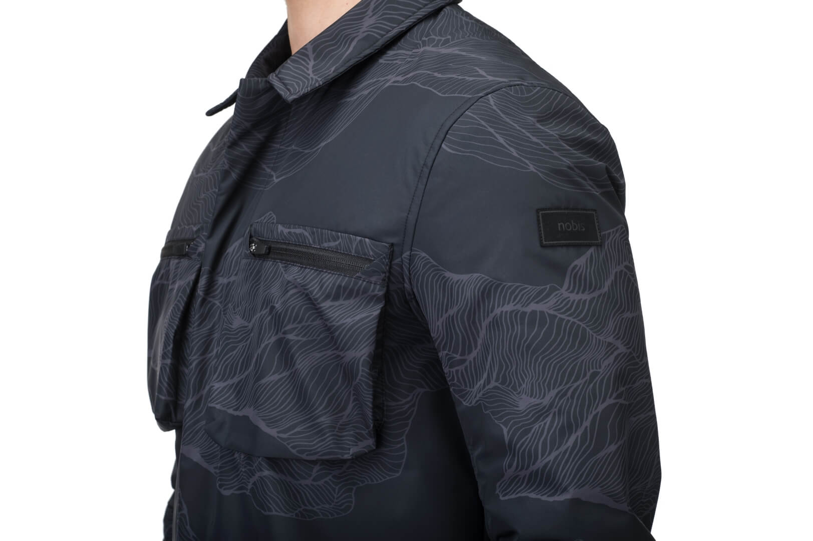 Ander Men's Mid Layer Shirt in hip length, PrimaLoft Gold Insulation Active+, 3-Ply Micro Denier front and 4-Way Durable Stretch Weave back, zipper chest pockets, snap button wind flap, and snap button cuffs, in Dark Desert