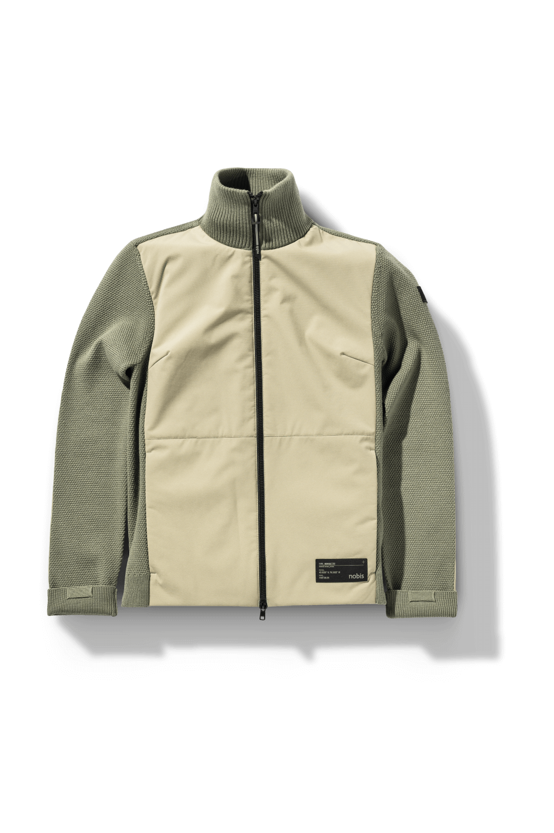 Evo Ladies Performance Full Zip Sweater in hip length, Primaloft Gold Insulation Active+, Merion wool knit collar, sleeves, back, and cuffs, two-way front zipper, and hidden waist pockets, in Clover