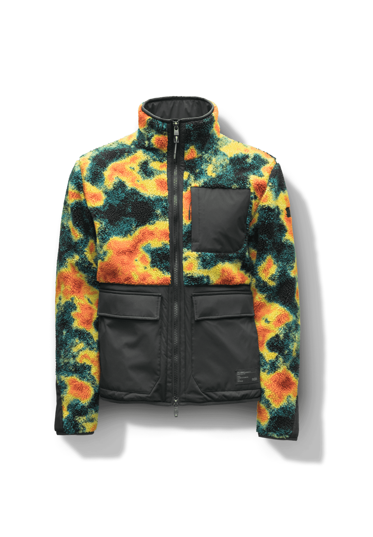 Kepler Men's Berber Zip Front Sweater in hip length, premium berber and stretch ripstop fabrication, Primaloft Gold Insulation Active+, two-way centre-front zipper, zipper pocket at left chest, magnetic closure flap pockets at waist with additional side-entry pockets, in Heat Map