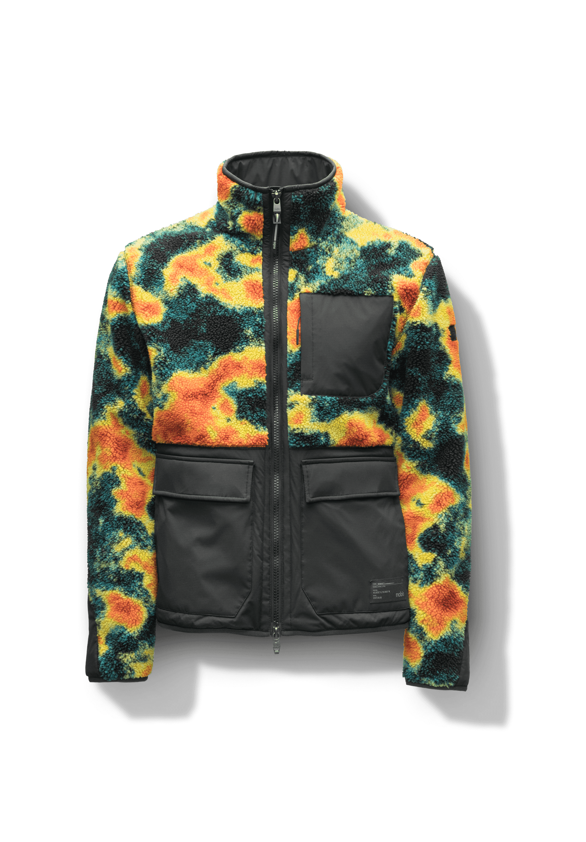 Kepler Men's Berber Zip Front Sweater in hip length, premium berber and stretch ripstop fabrication, Primaloft Gold Insulation Active+, two-way centre-front zipper, zipper pocket at left chest, magnetic closure flap pockets at waist with additional side-entry pockets, in Heat Map