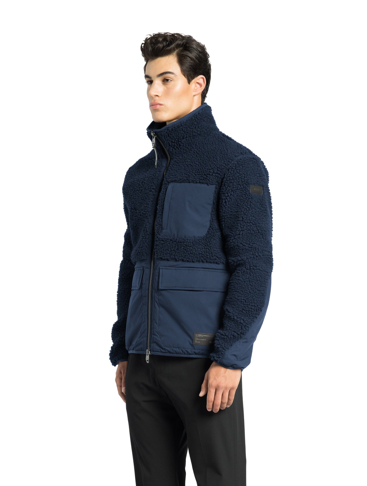 Kepler Men's Berber Zip Front Sweater in hip length, premium berber and stretch ripstop fabrication, Primaloft Gold Insulation Active+, two-way centre-front zipper, zipper pocket at left chest, magnetic closure flap pockets at waist with additional side-entry pockets, in Marine