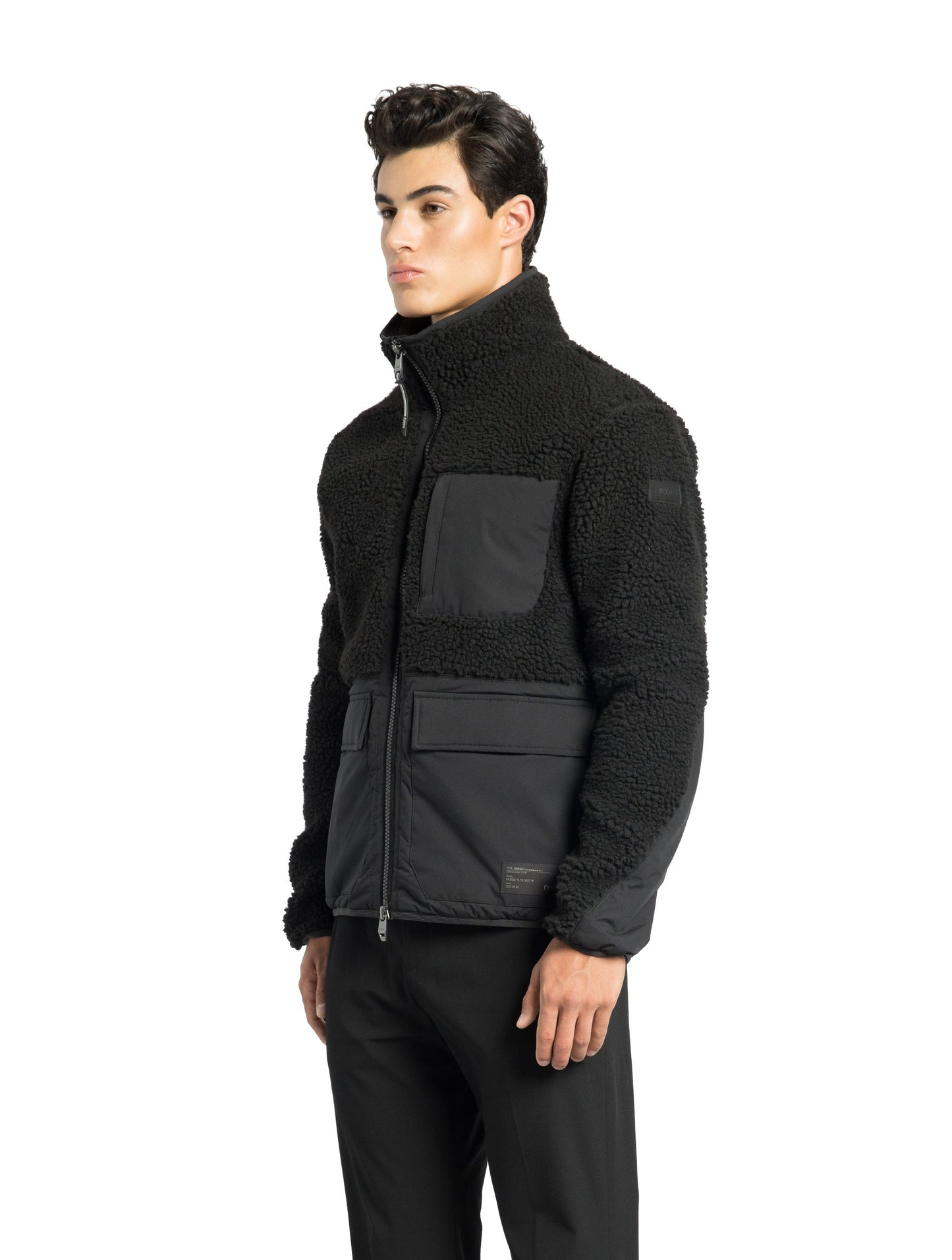 Kepler Men's Berber Zip Front Sweater in hip length, premium berber and stretch ripstop fabrication, Primaloft Gold Insulation Active+, two-way centre-front zipper, zipper pocket at left chest, magnetic closure flap pockets at waist with additional side-entry pockets, in Black