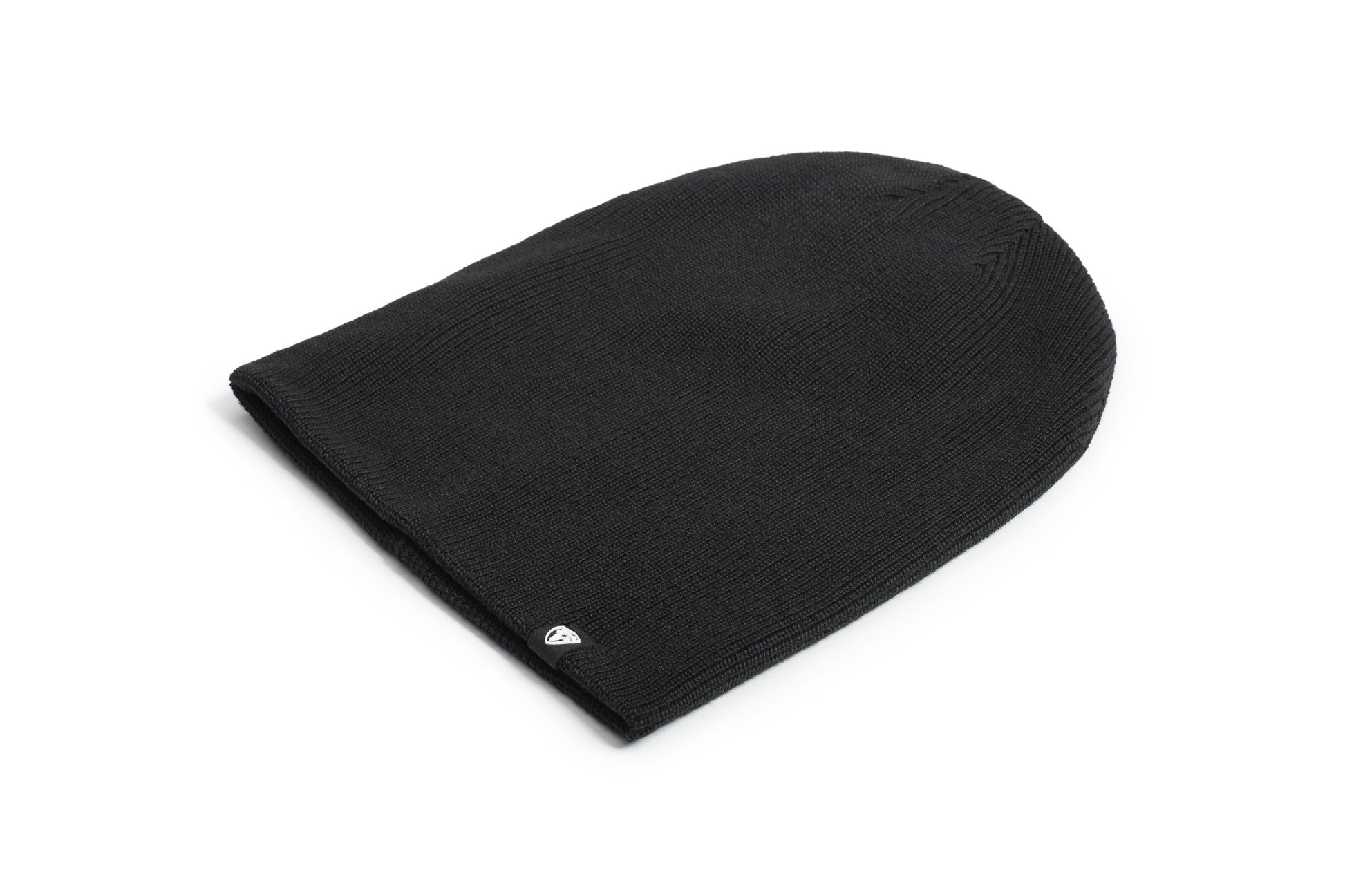 Julian Knit Toque in fine ribbed jersey, with nobis label on cuff, in Black