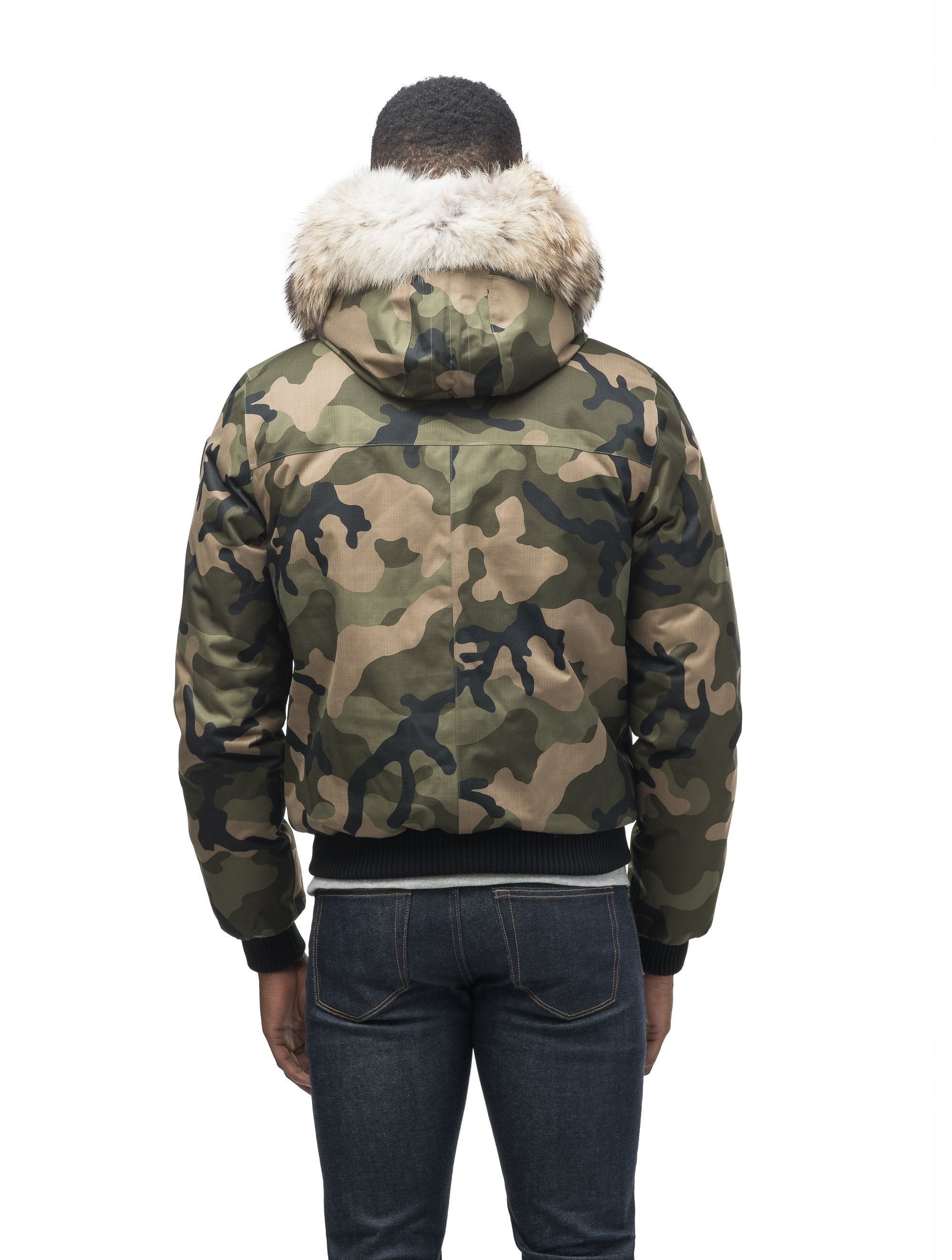 Down filled hooded bomber jacket online