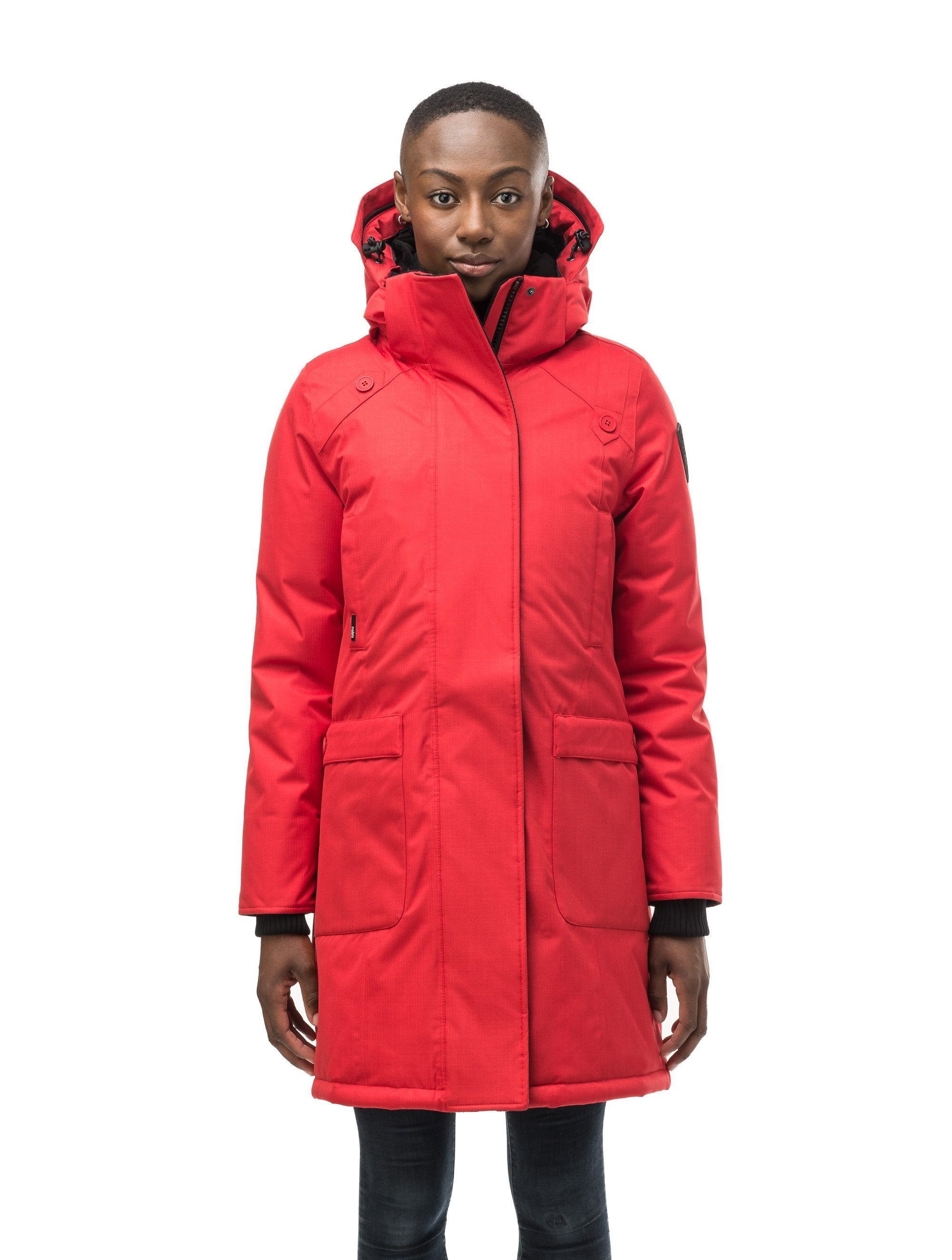 Ladies red parka on sale