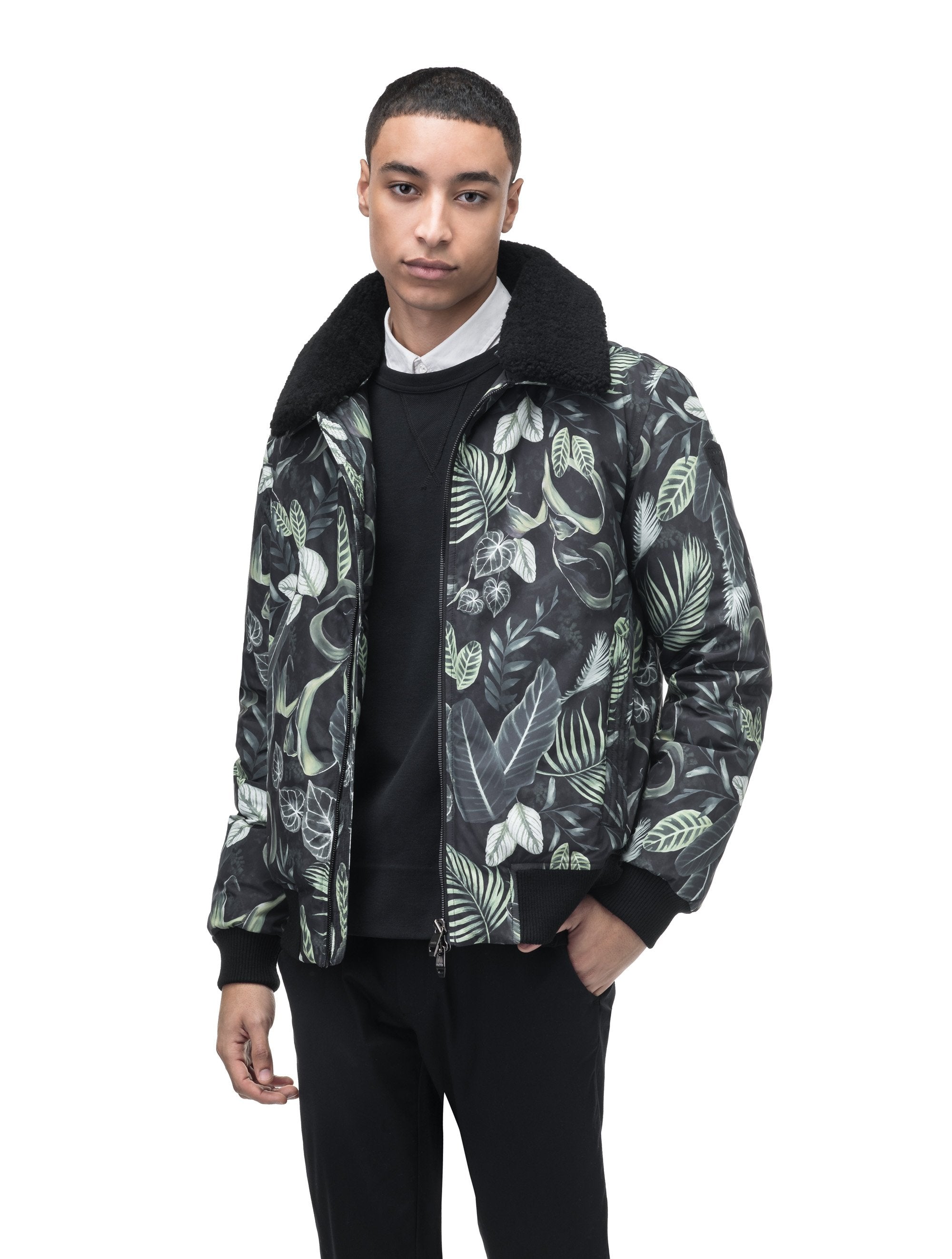 Men's bomber jacket 2024 with removable hooded inset