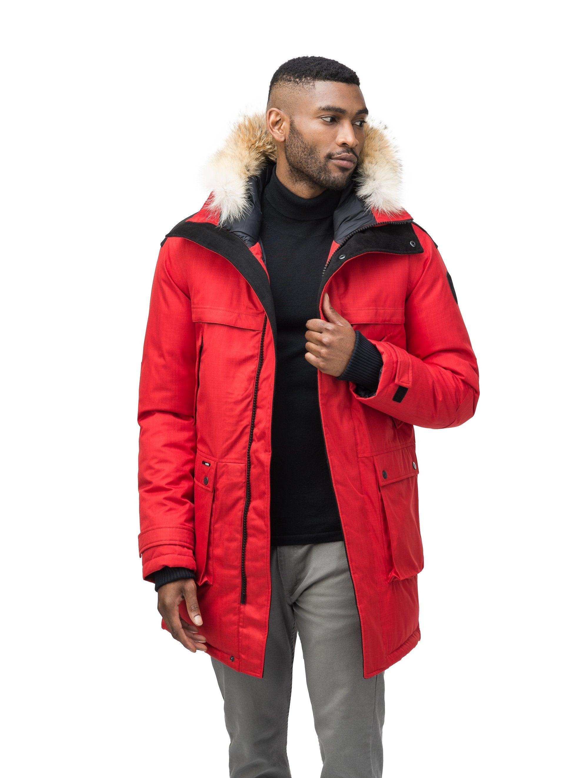 Mens red cheap winter jacket